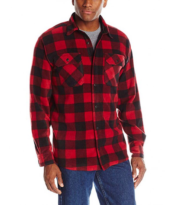 Men's Long Sleeve Plaid Fleece...