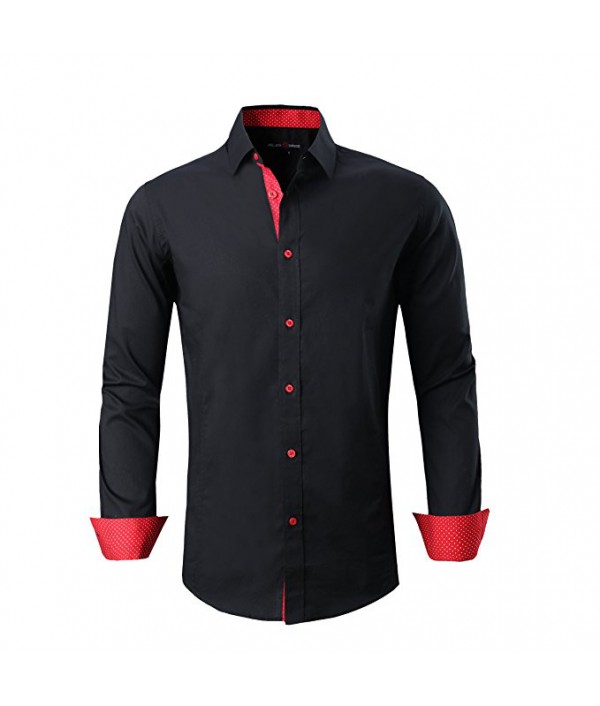 Mens Dress Shirts Regular Fit Long Sleev...