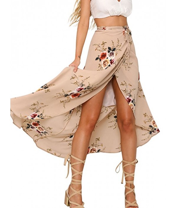Womens Boho Floral Tie Up Waist Summer Beach Wrap Cover Up Maxi Skirt Womens Boho Floral Tie Up Waist Summer Beach Wrap Cover Up Maxi Skirt